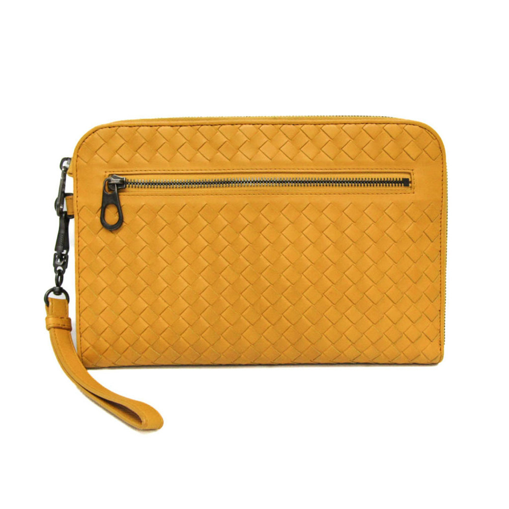 BOTTEGA VENETA Yellow Leather Intrecciato Pouch